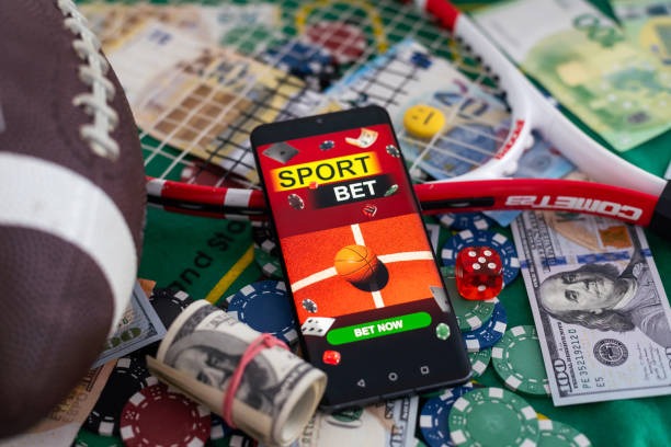Close-up of betting chips and betting board layout